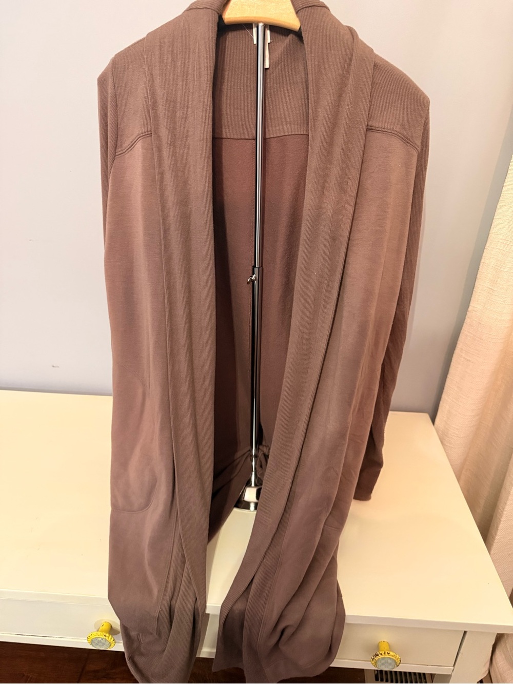 Athleta Brown Open-Front Draped Vest Cardigan XS